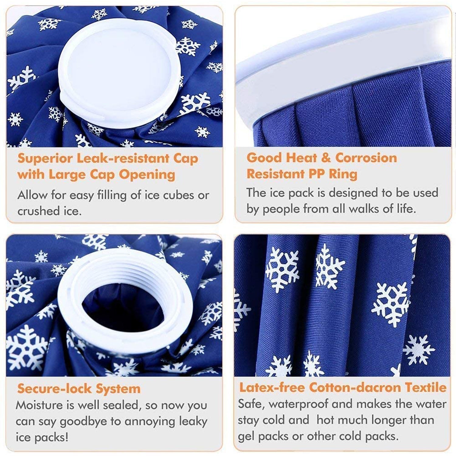 Pain relief ice bag for joints, showing practical use and design Pain relief ice bag for joints, showing practical use and design